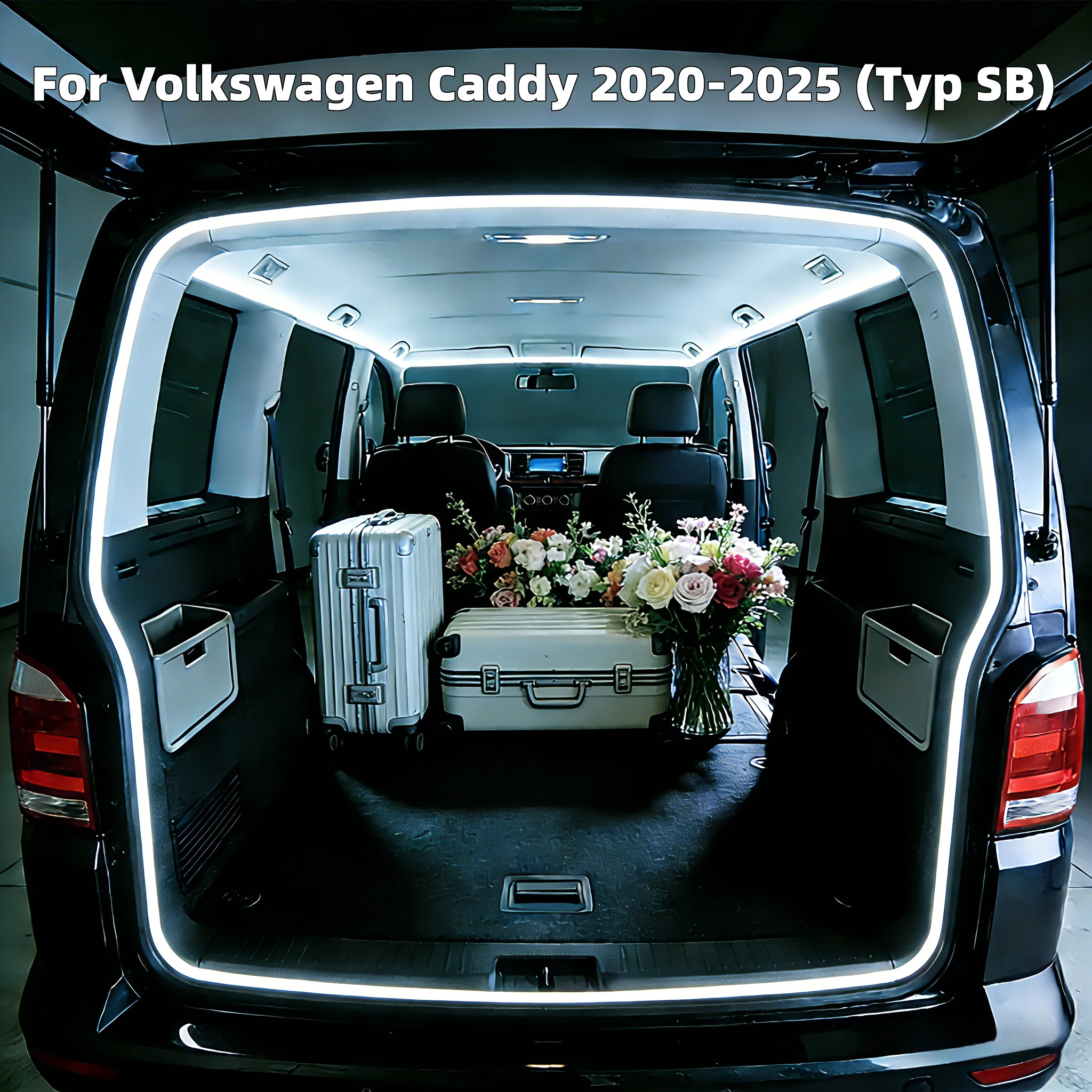

Для Volkswagen Caddy 2020-2025 (тип SB) — светодиодная лента для освещения багажника с высокой яркостью, декоративная подсветка салона, задняя светодиодная панель для багажника.