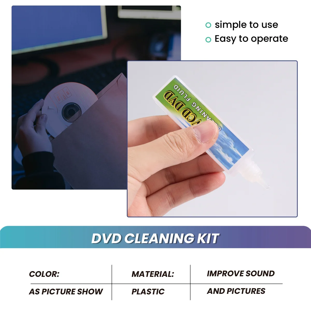 XFDZ 4 en 1 CD DVD Rom Player Mantenimiento Kit de limpieza de lentes