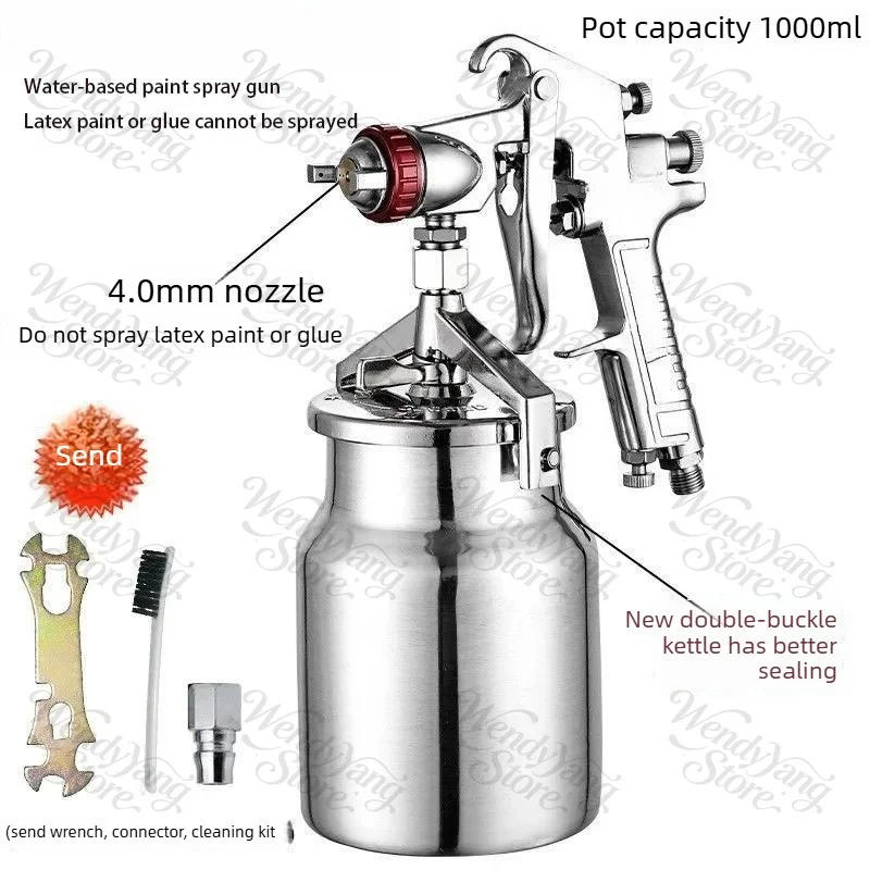 Water-based Paint Spray Gun 2.0/2.5/3.0/3.5/4.0 Double Card Pot Type Car Surface Maintenance Spray Gun