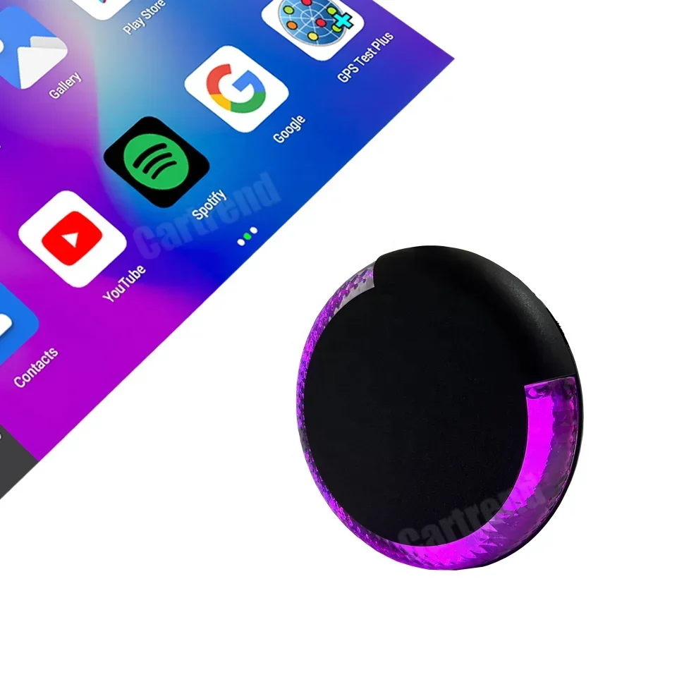 Car HDMI Video Adapter YouTube Netflix Streaming TV Box Ambient Light LED Wireless Android Auto Dongle For OEM Wired CarPlay