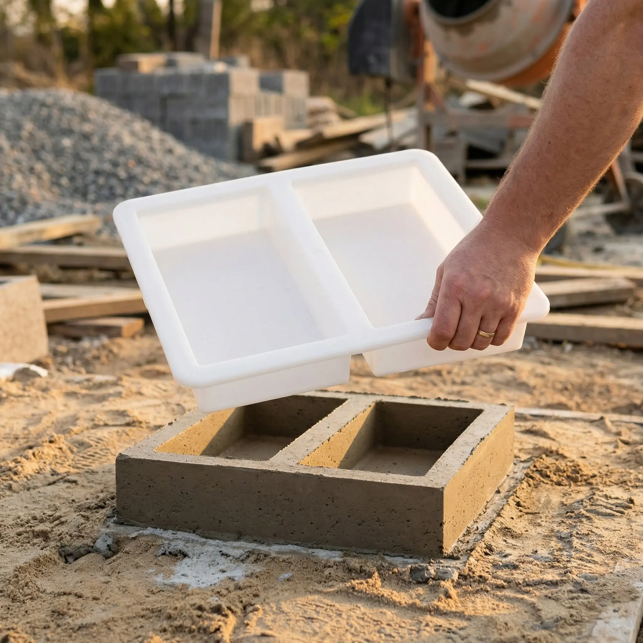 Reusable Plastic Concrete Brick Mold Rectangular Cement Mold Pathway Maker Lawn Patio Walkway Brick Molds for Garden Landscaping