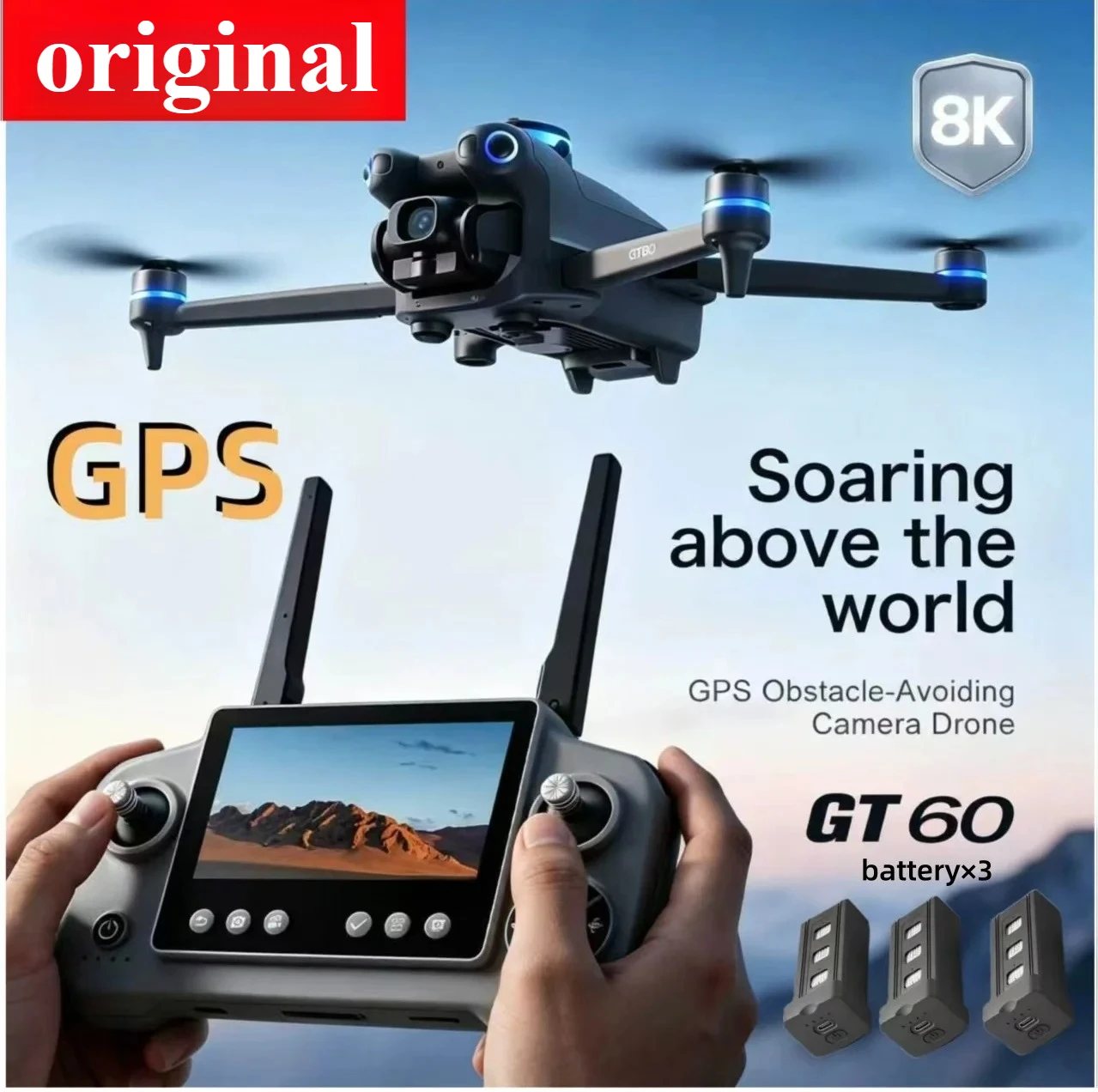 2026 NEW original GT60 Drone 8K HD Aerial Photography Dual-Camera Obstacle Avoidance Airdrop RC Quadcopter For Adults children's