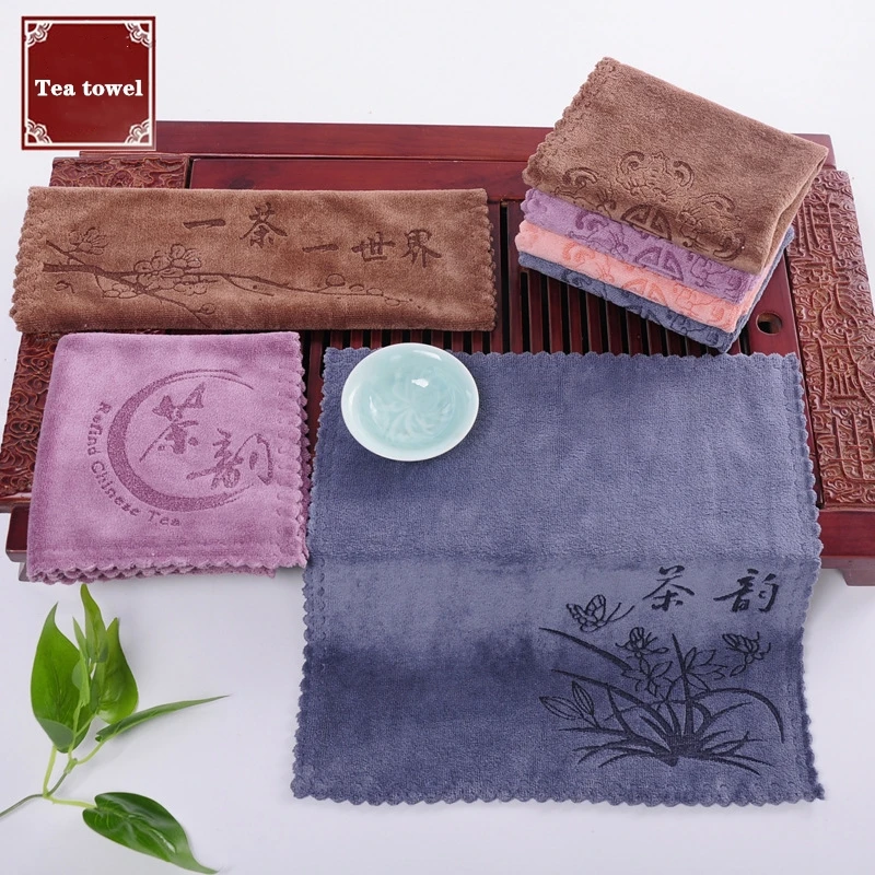 1pcs Fiber 30*30cm, Absorbent Tea Towels, Thick Tea Cloth, Tea Napkins, Tea Set Accessories, Nice Gift