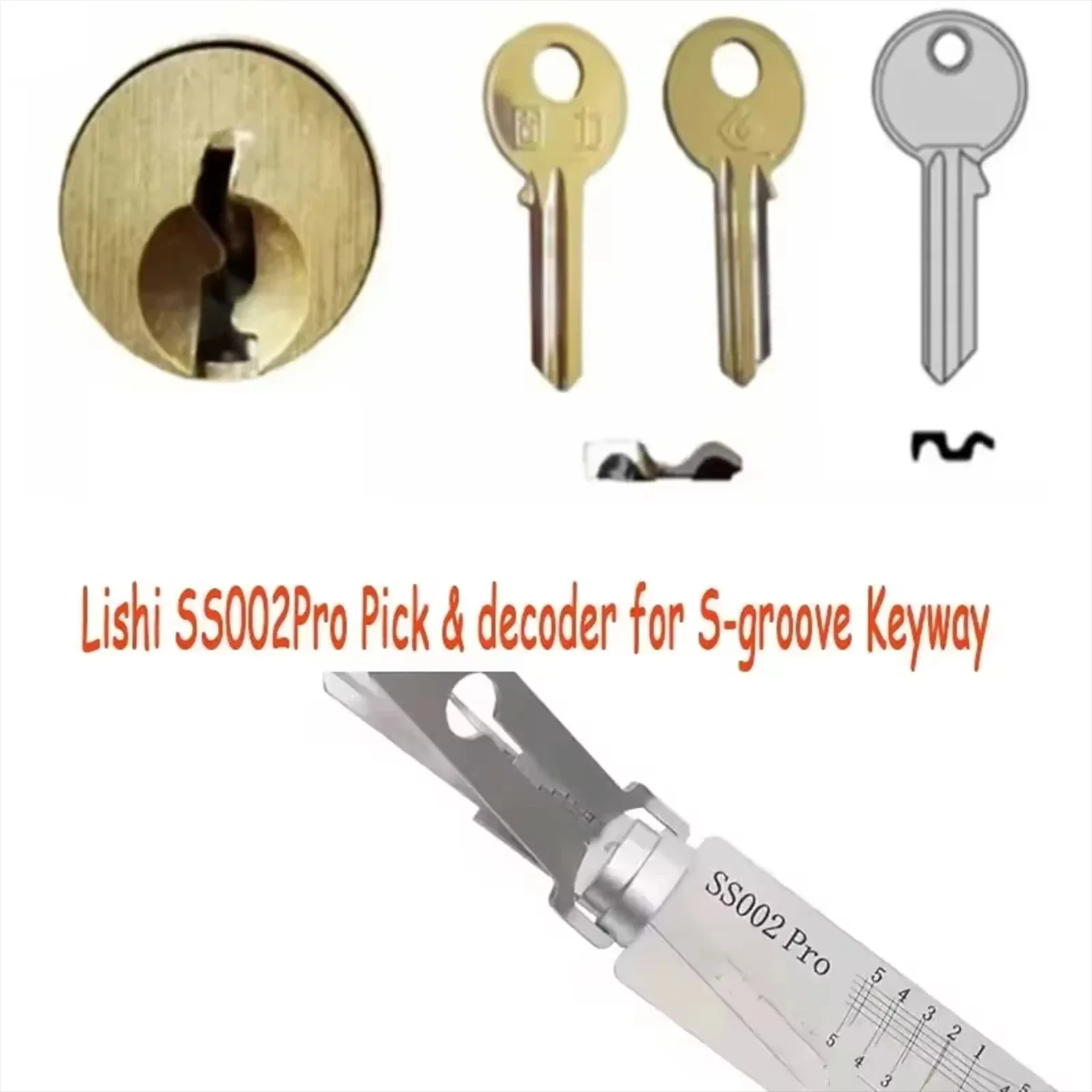 For Lishi Yale Picks Picking SS001 SS002 2 in 1 Locksmith Tools Master Key Decoder Micha Decoder Hooks Topolines To Open Locks