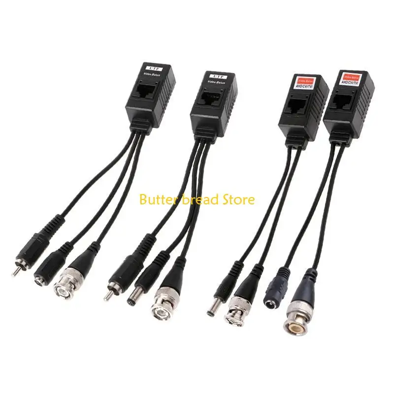 W89C 1ペアBNCからRJ45パッシブビデオパワー + CCTVカメラ用オーディオバラントランシーバー