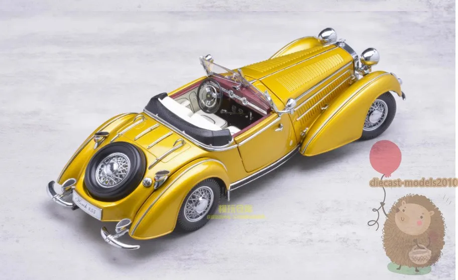 

sun star 1:18 HORCH 855 1939 car Model Alloy Diecast Simulation Hobby Gift Gold