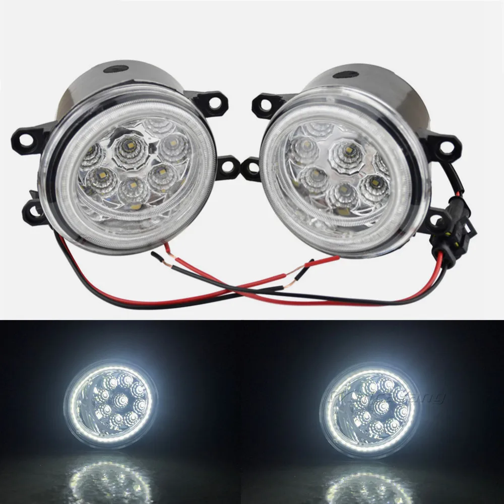 

2PCS LED Fog Light Angel Eye with lens for Toyota Fortuner 2015 2016 2017 For Toyota Land Cruiser Prado J150 2009-2013