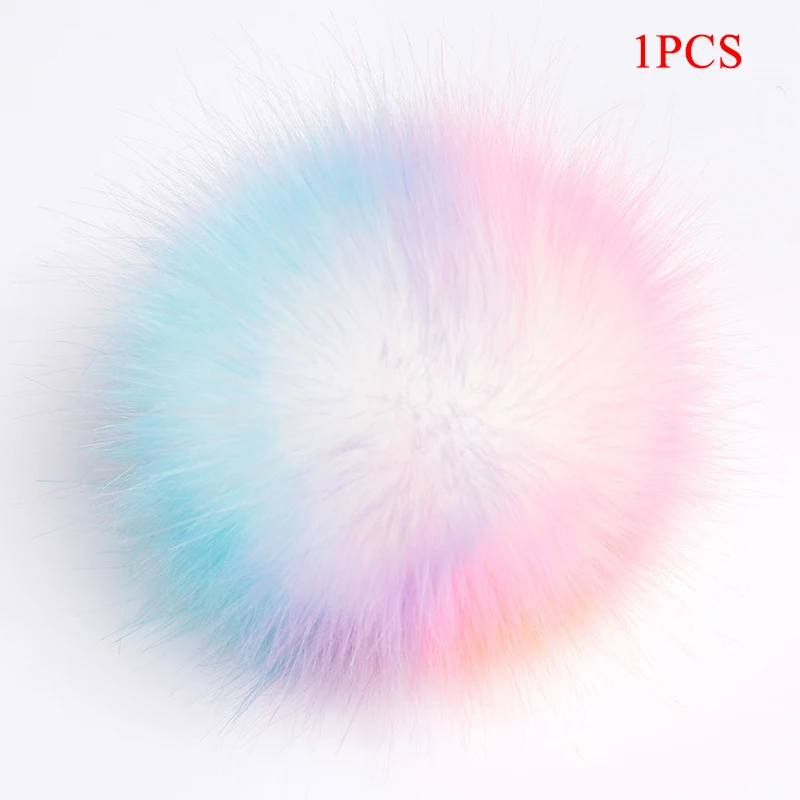 Colorful Hairball Handmade Plush Accessories Faux Fox Fur Pompom Women Caps Shoes Accessory 8Cm Dark Buckle