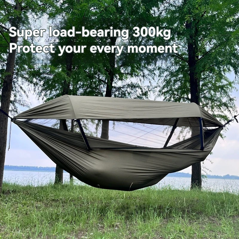 

Outdoor automatic quick opening mosquito net, mosquito and roll prevention, camping trip, outdoor leisure swing, hammock
