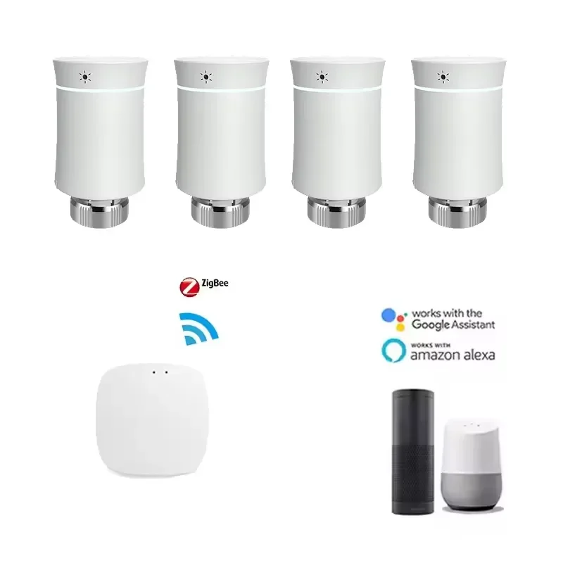 Beca BRT-100 Smart WiFi/Zigbee Programmable Electric TRV Thermostatic Radiator Valves White Color for Hotel Heating Systems