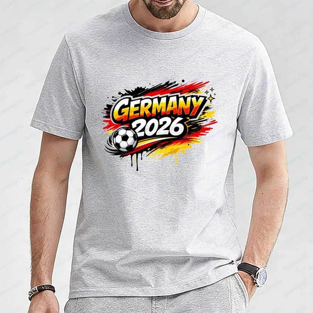 

2026 Soccer Germany Graffiti T-shirt Handmade Football Fan Shirt Casual Summer Short Sleeve Top Gift for Football Lovers Gift