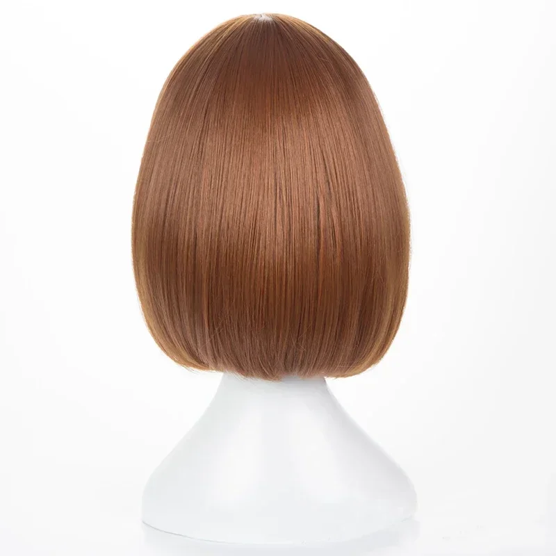 Short Brown Bob Heat Resistant Cosplay Costume Wig Anime My Hero Academia Ochako Uraraka Synthetic Wigs view 4