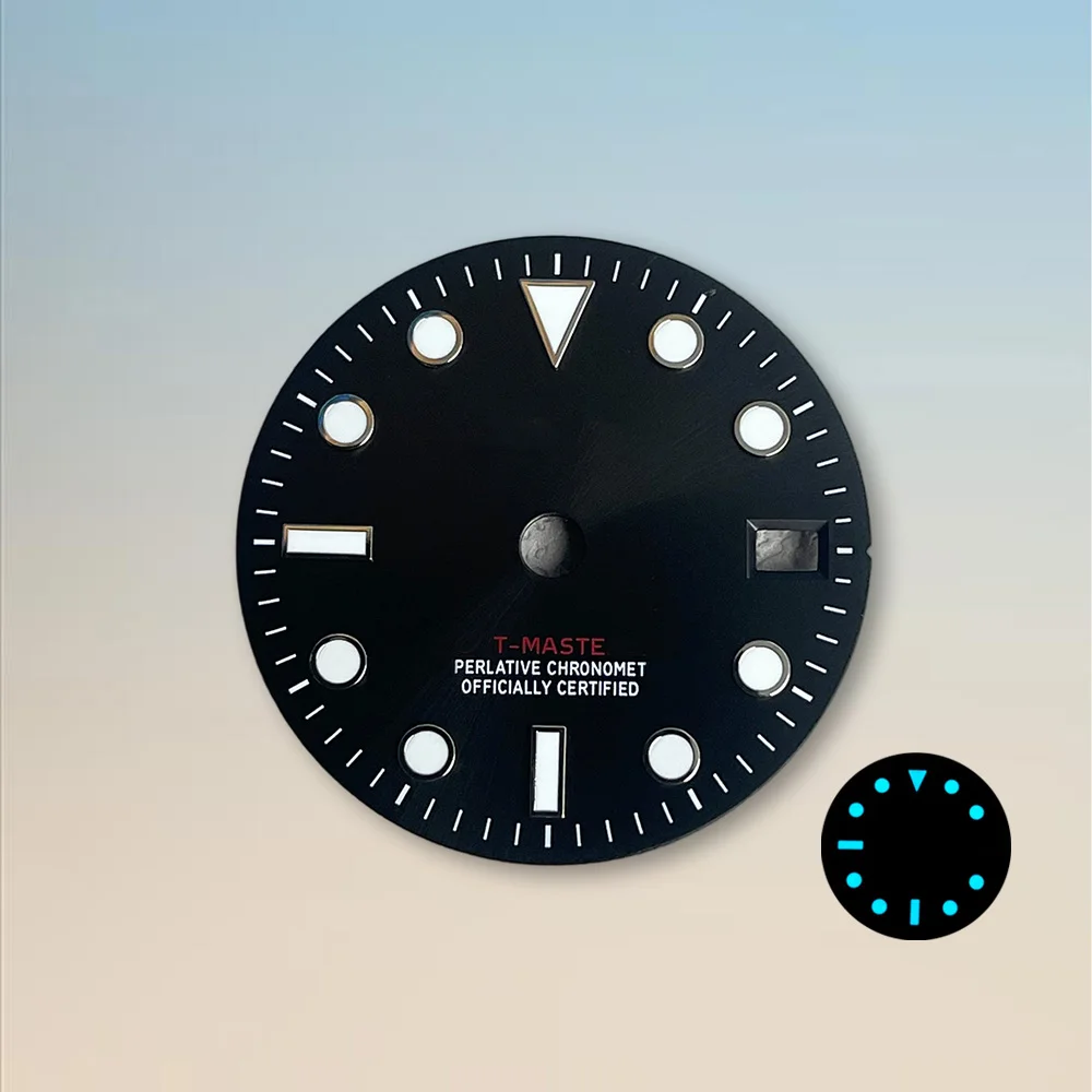 Watch modification parts 28.5mm S Dial GMT 2 Dial Fit NH34 Japanese Movement Ice Blue Luminous High Quality Watch Accessories - view 3