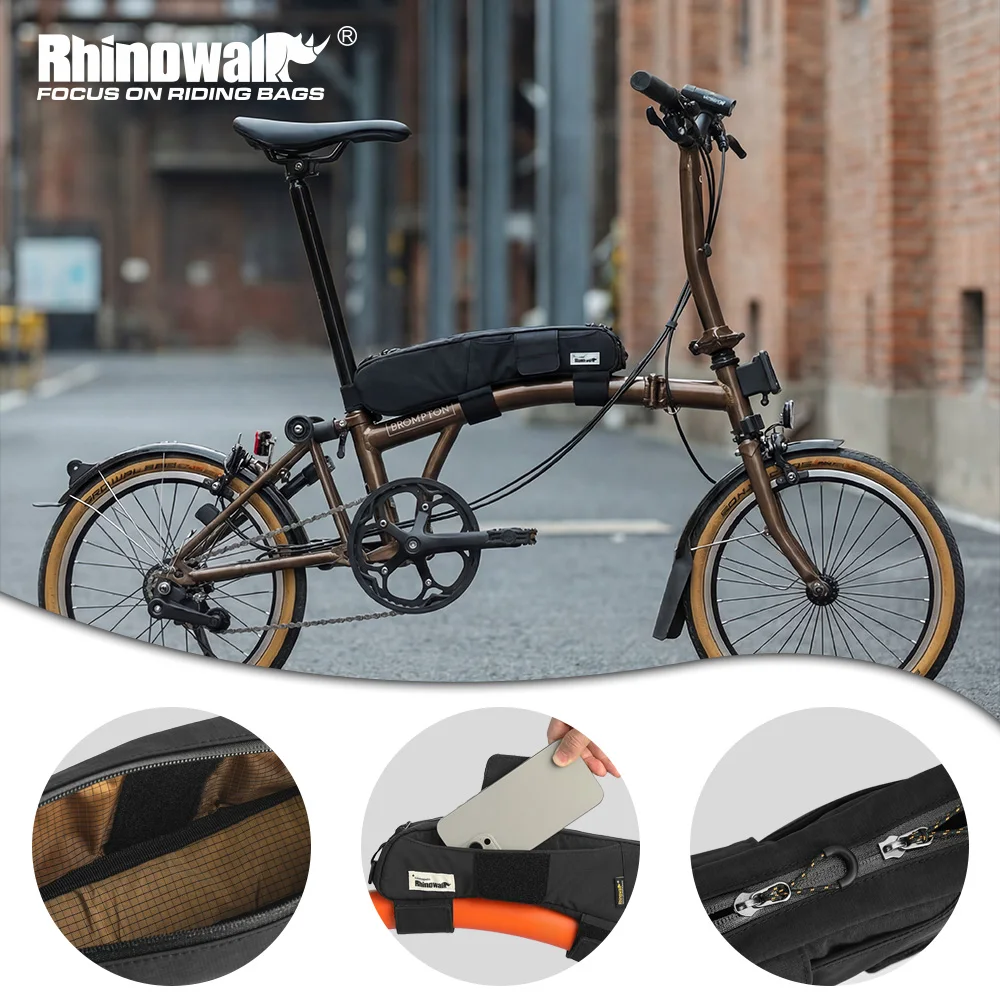 

Rhinowalk Bicycle Top Tube Bag For Brompton Folding Bike Cycling Triangle Bag Travel Casual Commute Tools Bag Bike Accessory