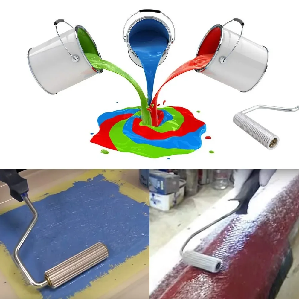 3PCS Fiberglass Bubble Paddle Tool Laminating Paint Roller Set Aluminum Head Plastic Handle Fiberglass Roller Tools Kit Set
