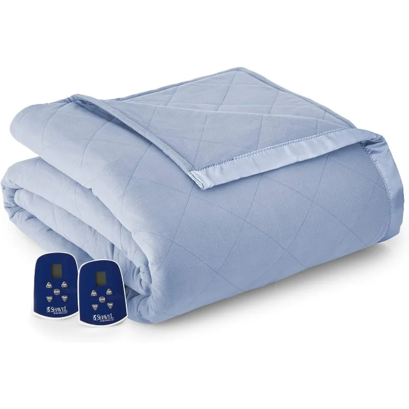 Micro Flannel 10-Set King Electric Blanket Luxuriously Soft and Programmable, Heats Up Quickly