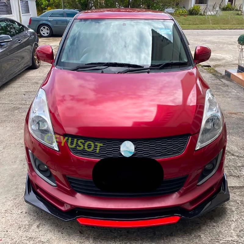 4PCS,For Suzuki Swift 2005-2025 Year ABS Front Diffuser Lip Bumper Splitter Body Kit Accessories Spoiler