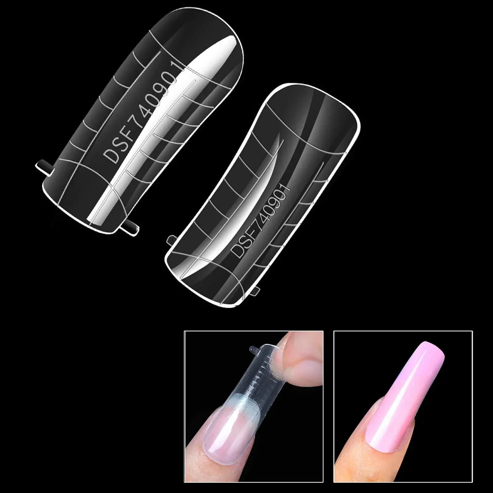 Formes d'extension d'ongles transparentes, moules supérieurs pour N64, moule de construction rapide, formes de touristes, couverture complète, pointes d'ongles, accessoires d'art de manucure