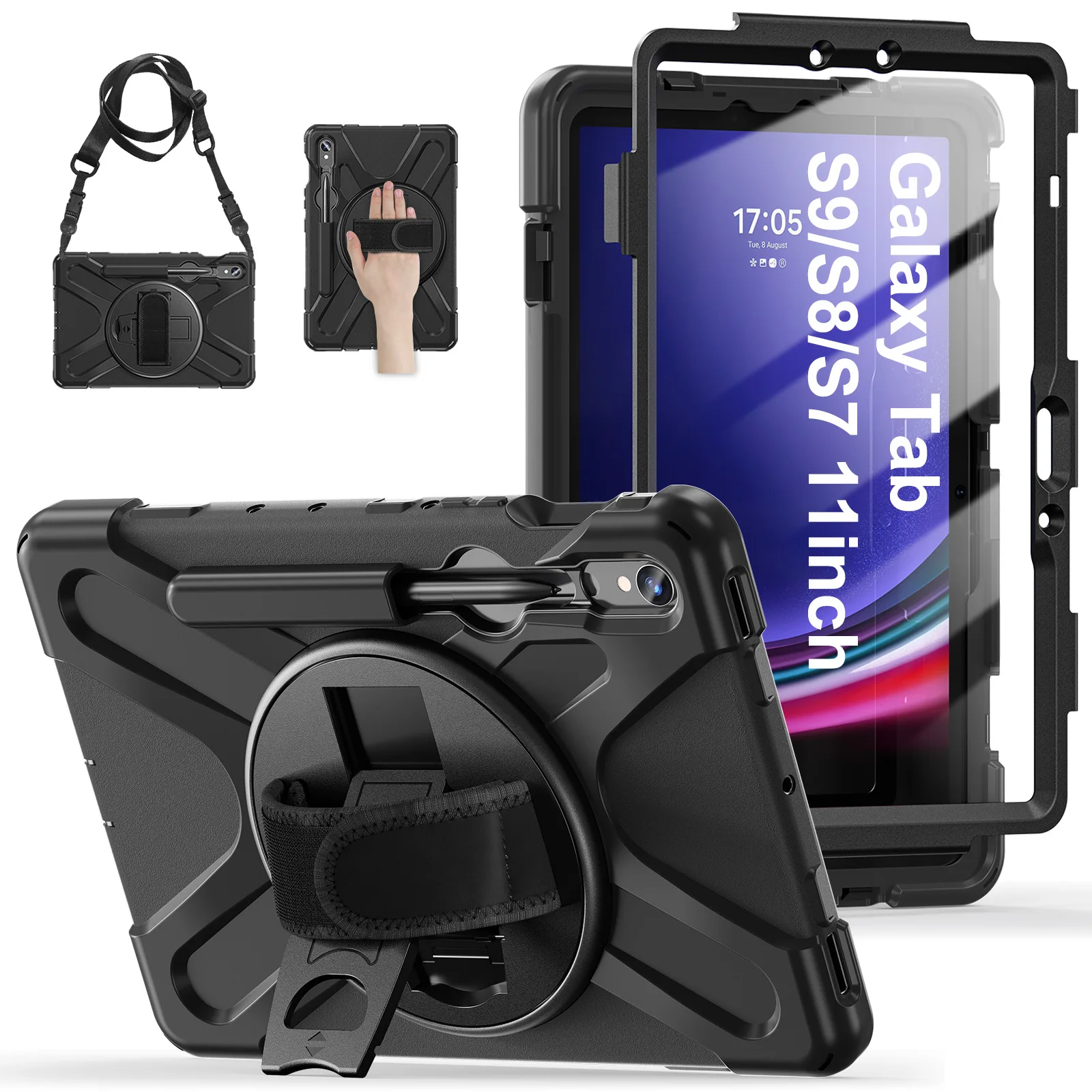 For Samsung Galaxy Tab S10FE S9FE 10.9' A9/A9+A11+ 11'S6 Lite S7 S8 S9 S10 Plus 12.4' Kids Stand Kickstand Handle Shockproof Cas