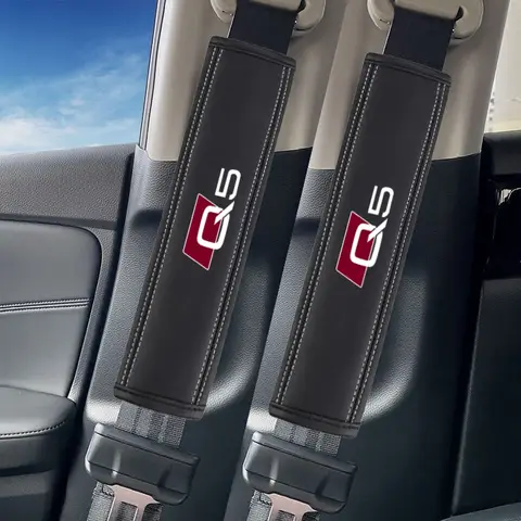 För Audi A3 A4 A5 A6 A7 A8 Q3 Q5 Q7 Q8 TT S LINE Biltillbehör 2 st bilbältesskydd i nappaläder axelskydd 8 best sales Audi A3 S Line tillbehör - №6