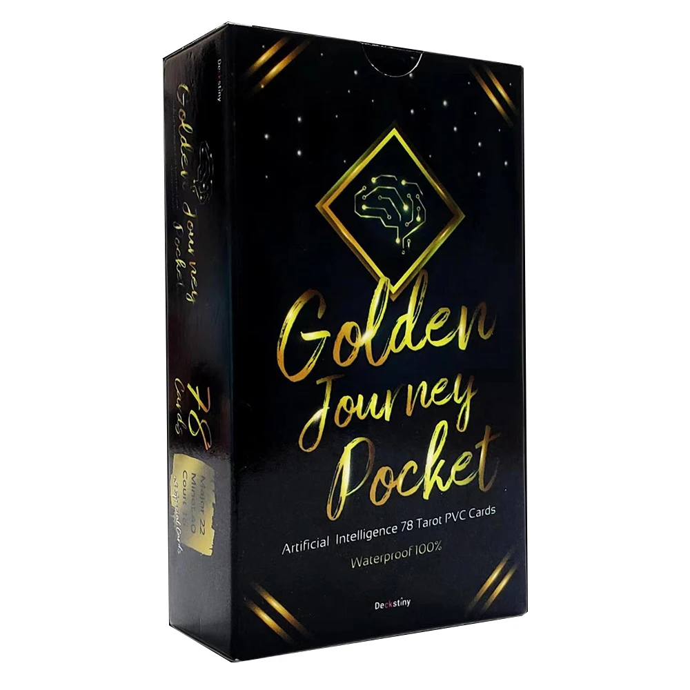 12x7cm Golden Journey Tarot deck pernah datang setiap kartu adalah pekerjaan Seni penuh warna dengan buku panduan ramalan