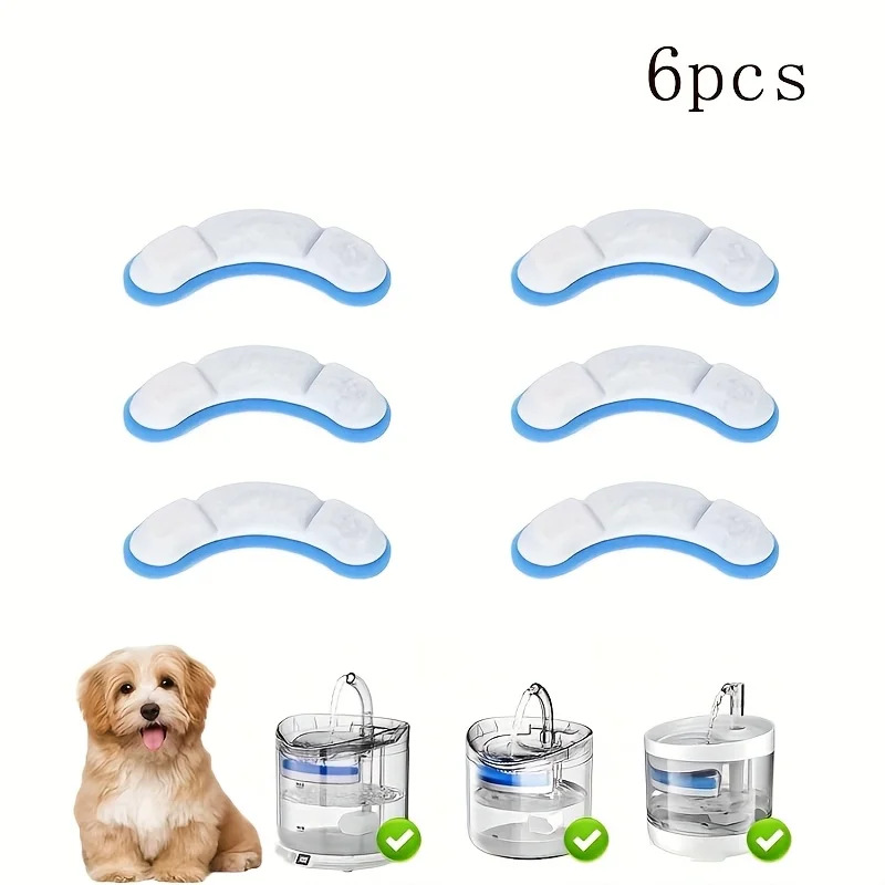 6/12pcs Cat Water Fountain Replacement Activated Carbon Filter For Pet Drinking Bowl Auto Drinking Filter Element Accessories