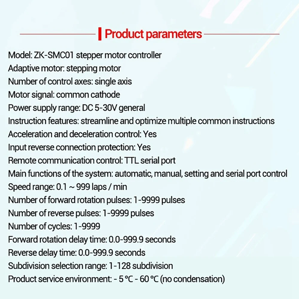 42 57 pengontrol Motor Stepper, papan kontrol kecepatan Nadi sudut terbalik positif komunikasi seri PLC dapat diprogram