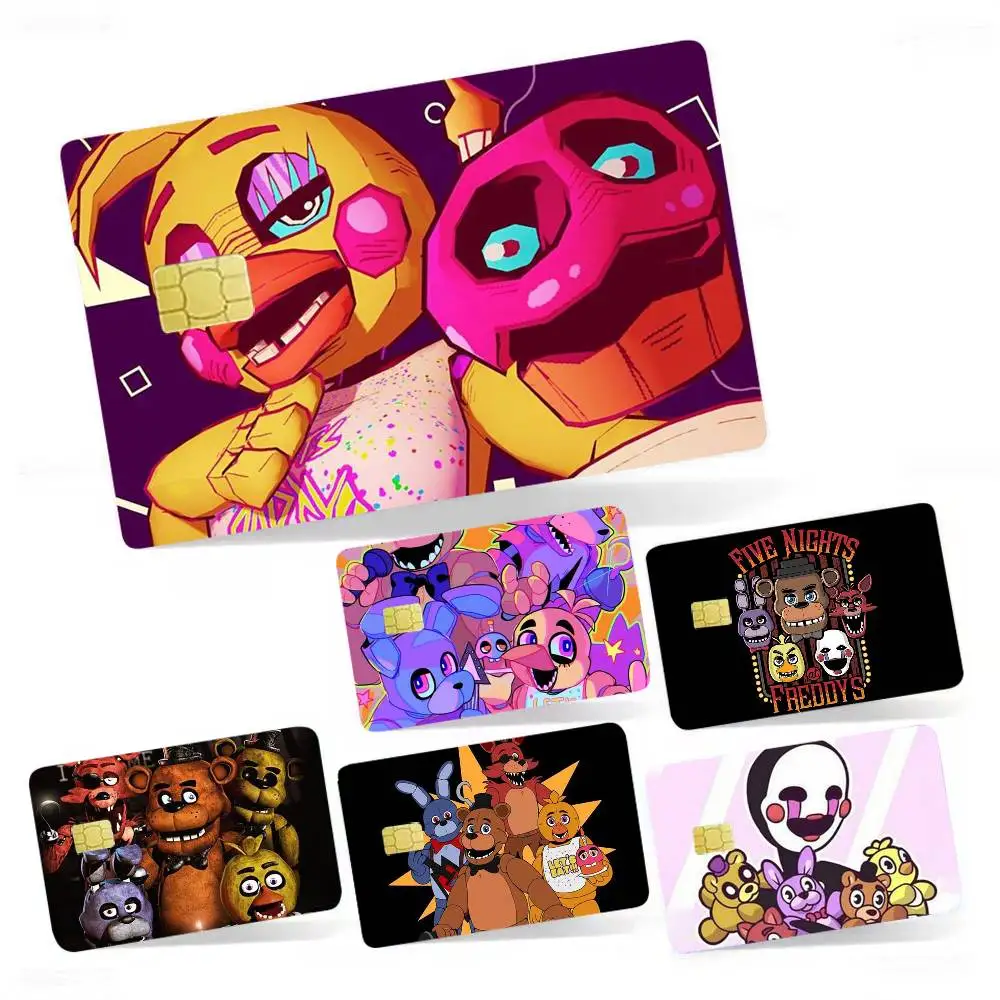 Five N-Nights At-Freddys 4pcs 1Set Card Stickers Small Waterproof Chip 4PCS Card Sticker Anti-Scratch