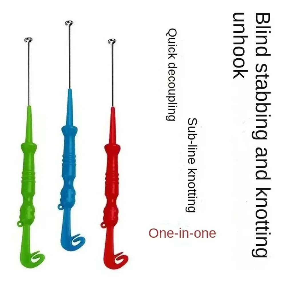 New 3 in 1 Fishing Hook Removal Fly Nail Knot Tying Tools Detacher Security Extractor Quick Knot Tackle Disgorger Steel