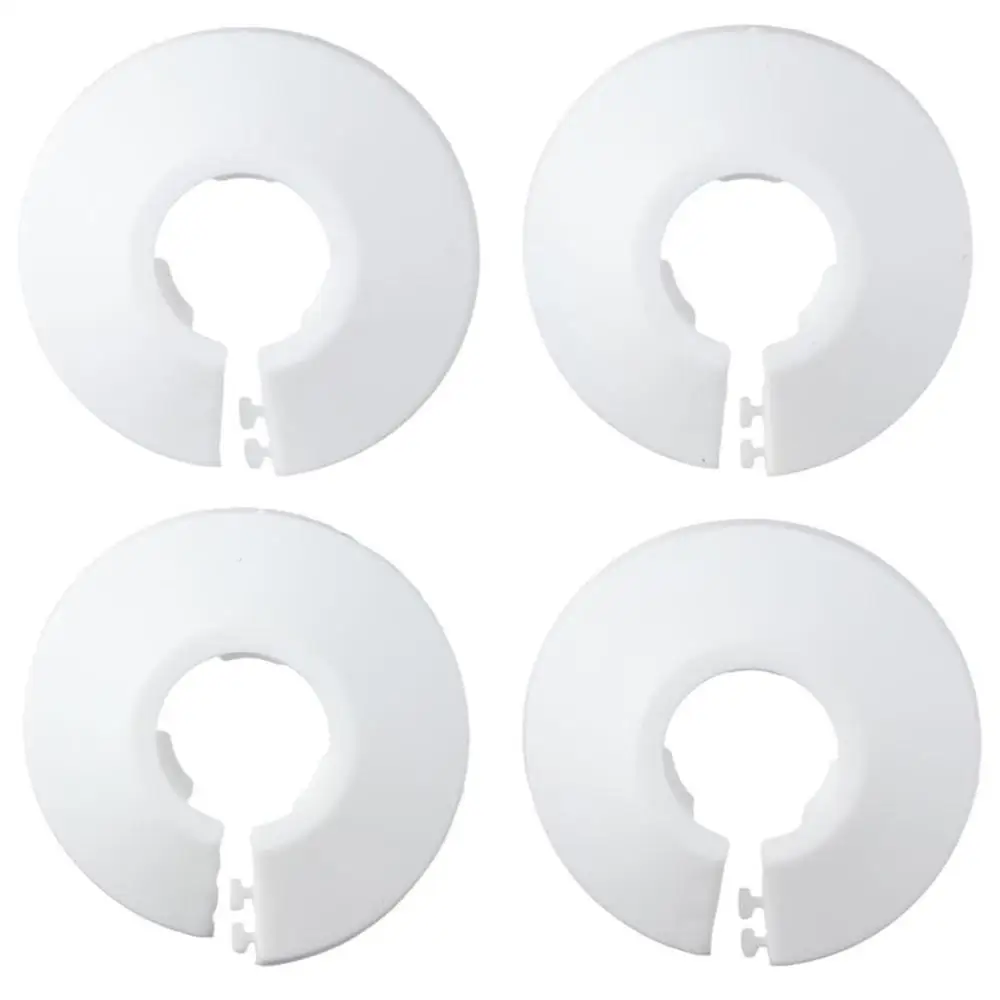 4pcs PP Plastic Pipeline Decoration Cover White 20mm Easy Installation Water Pipe Angle Valve Collars Decoration Pipe Collars