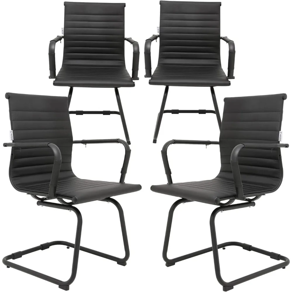 

Conference Room Chairs Set of 4, 4 Pack Modern Office Guest Chairs for Waiting Room, Reception Chairs with Mid Back & Sled Base