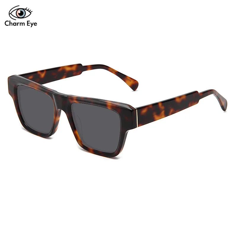 New Square Sunglasses for Men Fashion Personalized Multi-color Gradient Large Frame Eyeglass Women High-end Acetate Sun Glasses