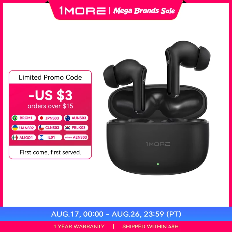 1MORE Q21 Fones de ouvido sem fio TWS com cancelamento de ruído ativo flash-venda Bluetooth fone de ouvido penetração