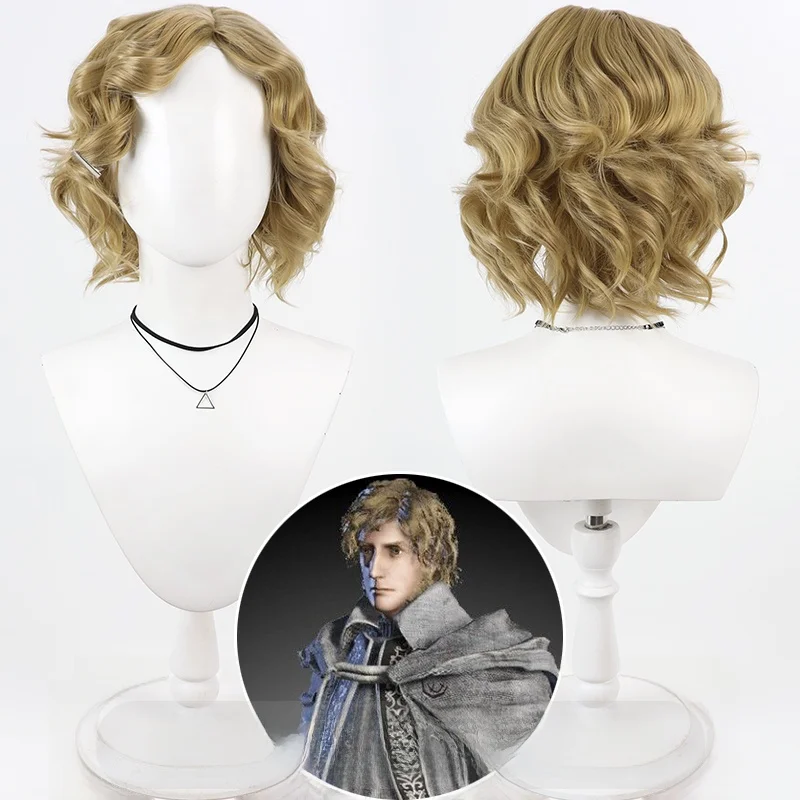 フリーマン-ブラッドボーン-アルフレッド-コスプレ-ブラウン-カーリーウィッグ-ゲームキャラクターアクセサリー-中国からの即時発送-コスプレ小道具-ウィッグ