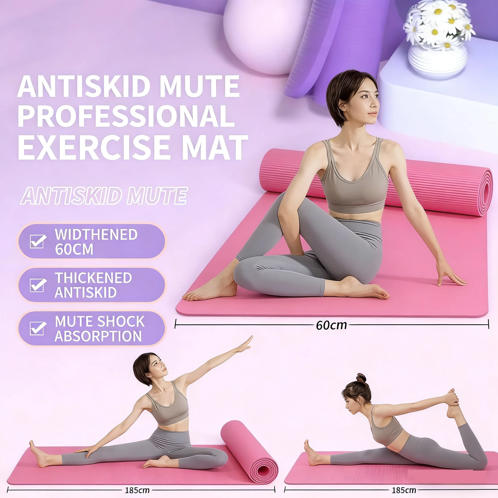 

20MM Thick Yoga Mats 183×60cm Anti-skid Sports Fitness Mat Comfort Foam Yoga Matt for Exercise Yoga and Pilates Gymnastics Mat