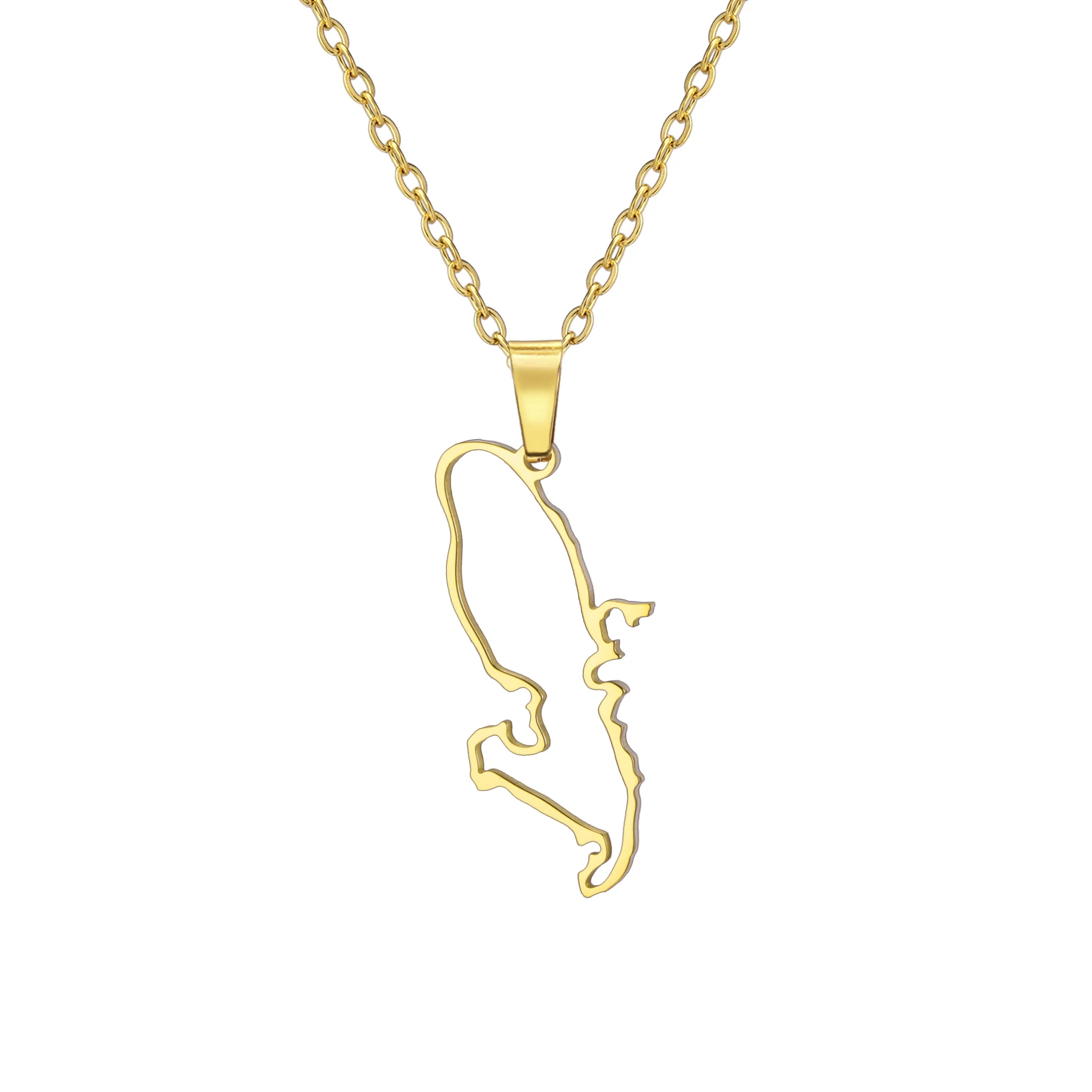 

Amaxer Martinique Map Necklace For Women Men Stainless Steel Jewelry Friend Gift Wholesale