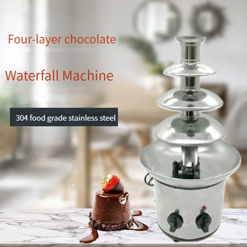 220V Three Layers Electrical Chocolate Fountain Chocolate Melt Fondue Waterfall Machine Chocolate Fountain Melting Tower For Hom