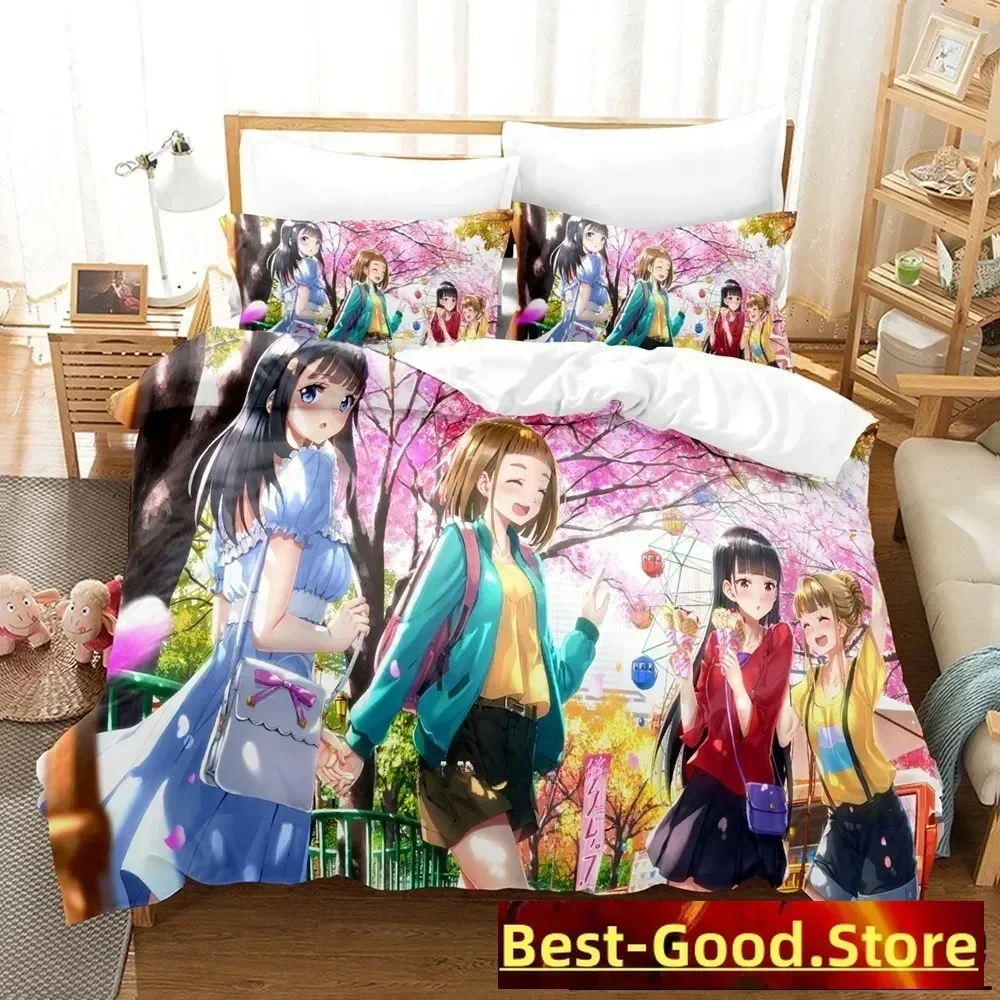 Anime A Place Further Than The Universe Bedding Set Single Twin Full Queen King Size Bed Set Adult Kid Bedroom Duvet cover Sets