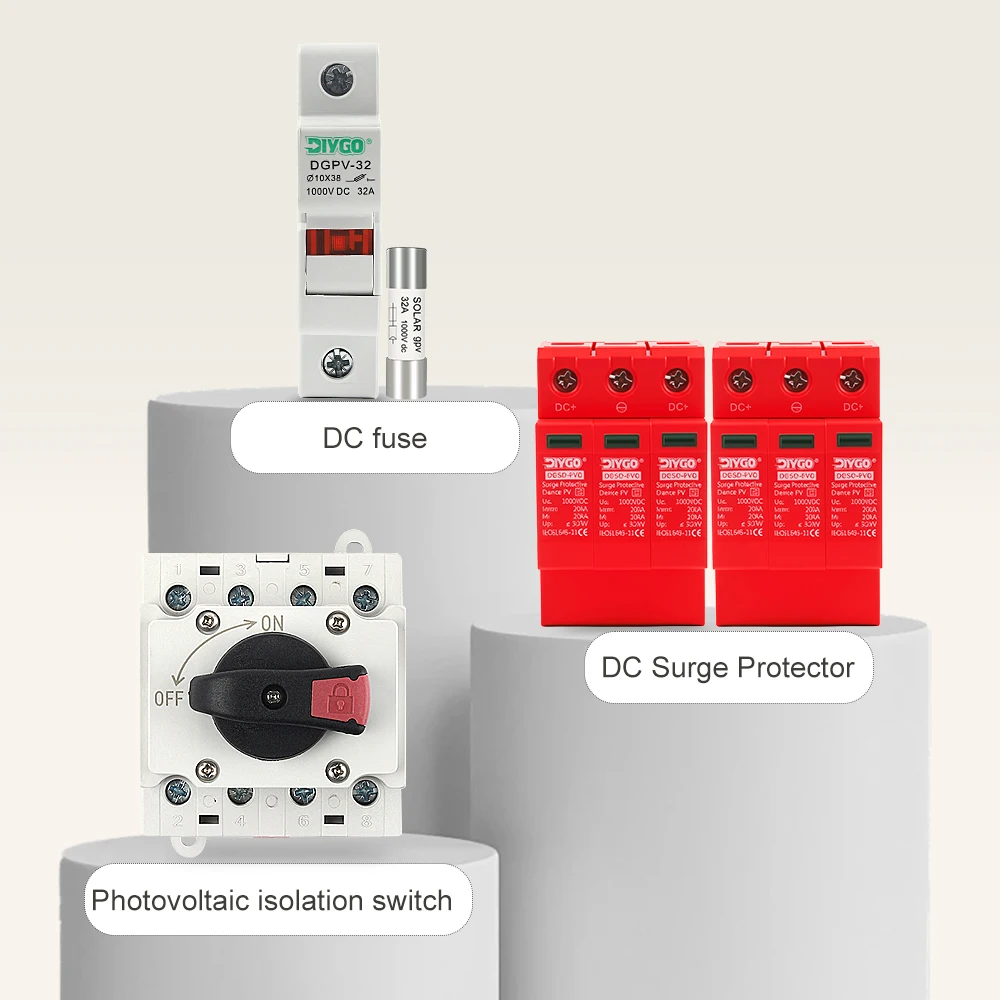 1000V DC 2 In 1 Out PV Combiner Box Surge Lightning Protection IP65 Photovoltaic Isolation Switch Fuse SPD Waterproof Dustproof