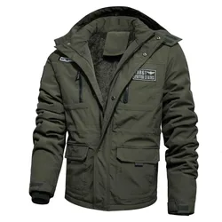 Men Hooded Casual Winter Jackets Fleece Warm Winter Coats High Quality Male Slim Down Jackets New Fashion Man Winter Jackets 4XL