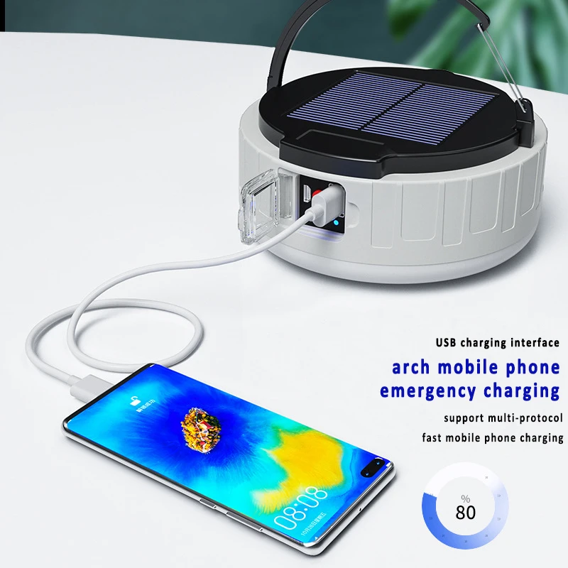 Led solar luz de acampamento carregamento usb 100w super brilhante ao ar livre controle remoto à prova dwaterproof água tenda luzes emergência lanterna