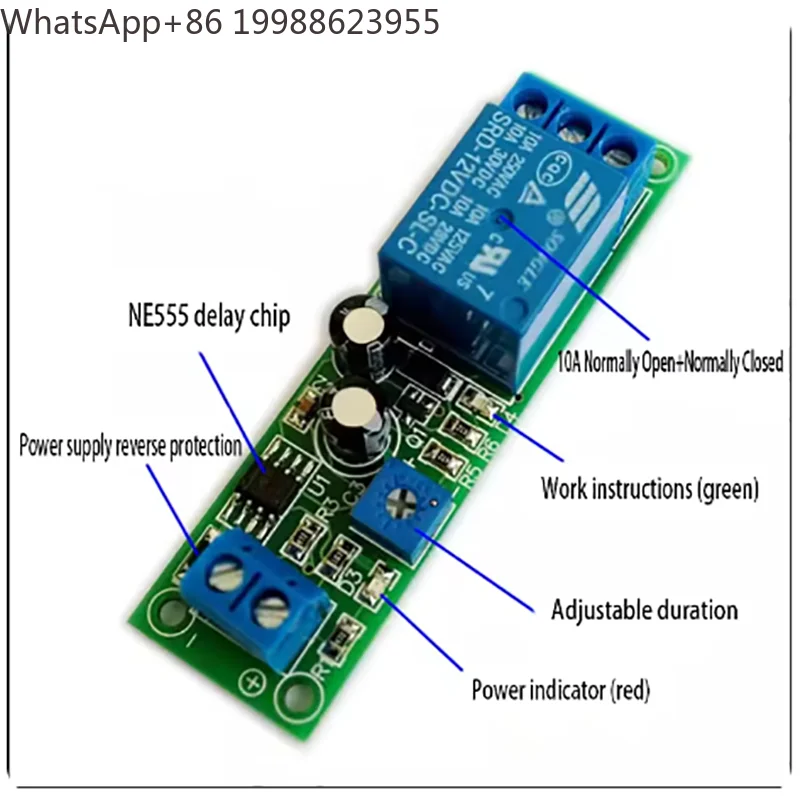Timer Switch JK02B 0-60 Seconds for DC Adjustable Delay 12V Input Relay Module Dropship
