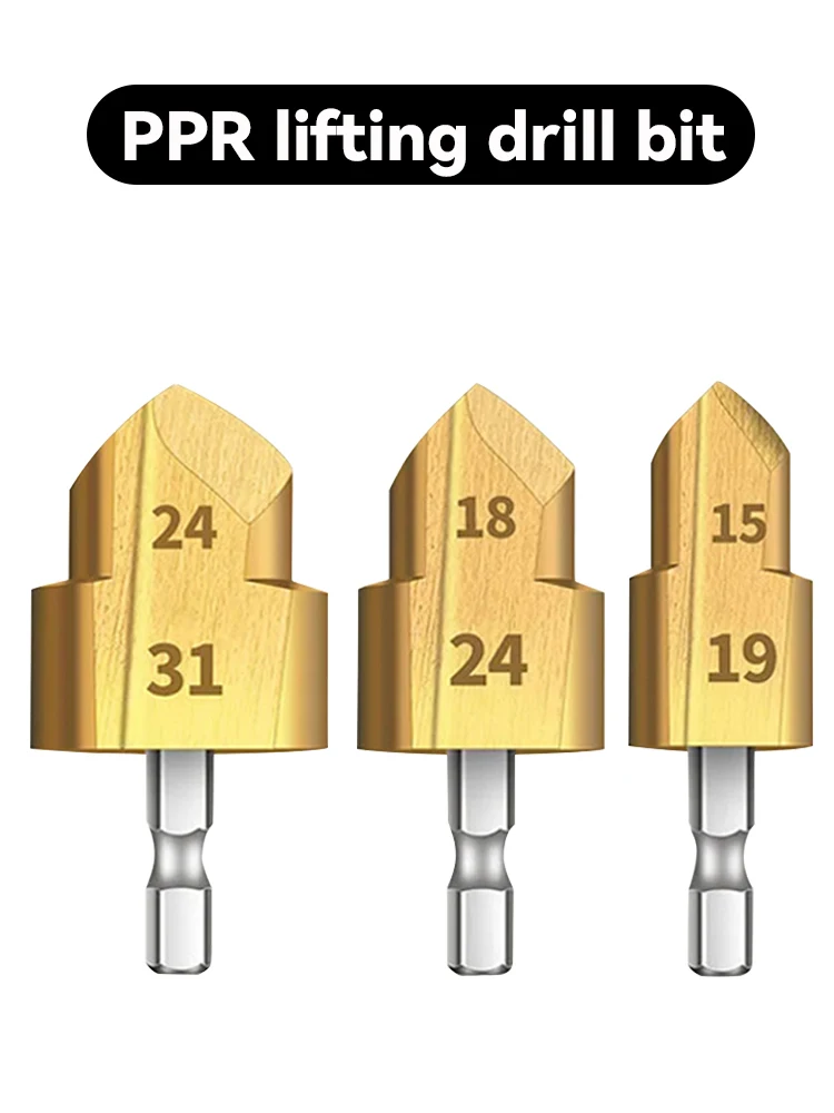 PPR Lifting , Stepped Drill Bit, Hexagon Shank Water Pipe Connection Tool 20/25/32mm,full Open Process