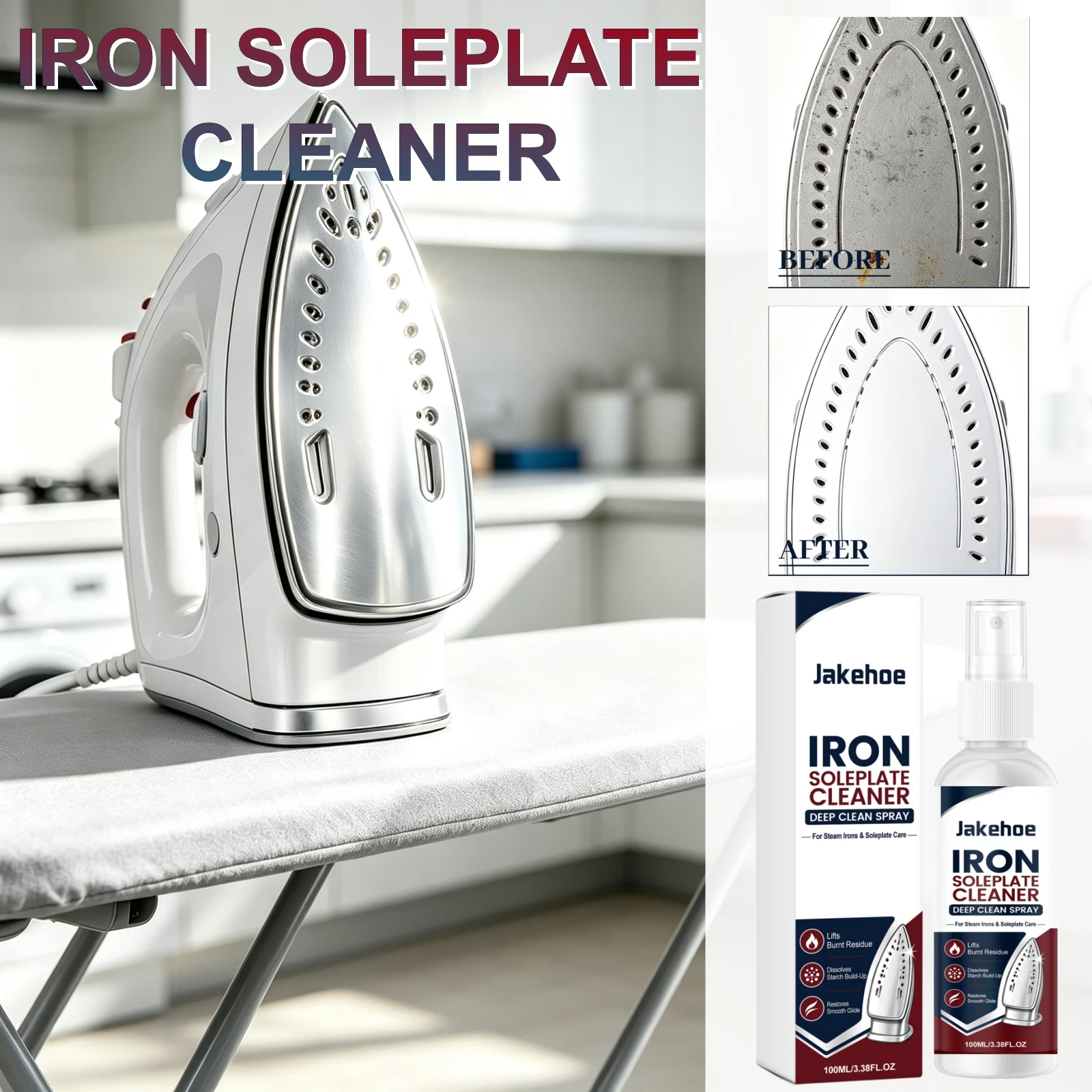 Steam Iron Soleplate Cleaning Spray Remove Scorched Marks Dissolve Sticky Grime Restore Smooth Sliding Household Iron Base Agent