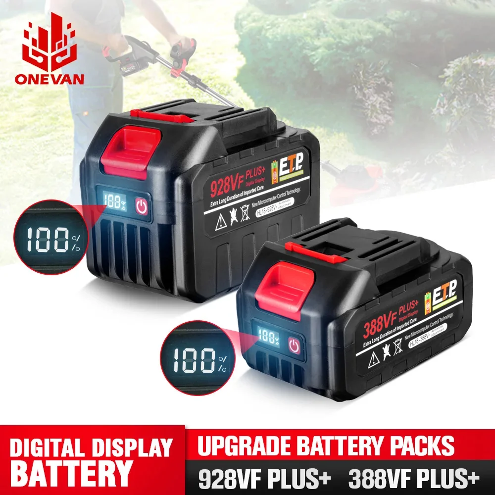 Bateria de Lítio com Display Led Bateria Li-lon Recarregável para Ferramenta Makita 18v 388vf Plus 928vf Plus 30000mah 22500mah