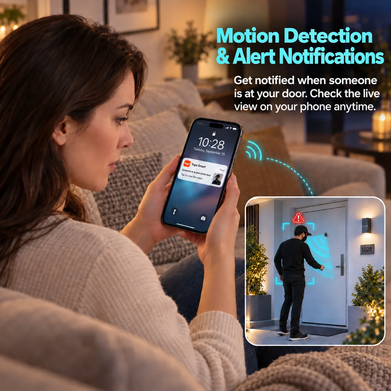 Tuya 3MP 2K WiFi Smart Door Peephole Camera 4.3 Inch IPS Display Two-Way Audio Human Detection Night Vision