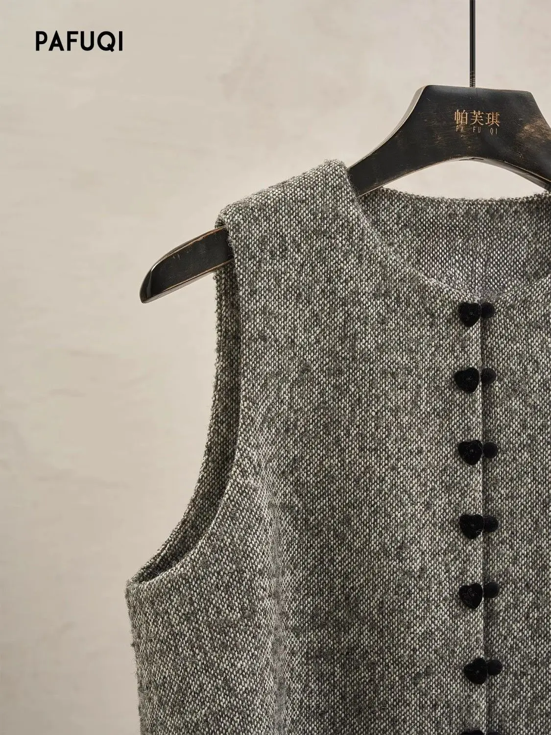 트위드 스티치 벨벳 조끼 여성 레트로 중국 빈티지 민족 스타일 민소매 탑 오버 사이즈