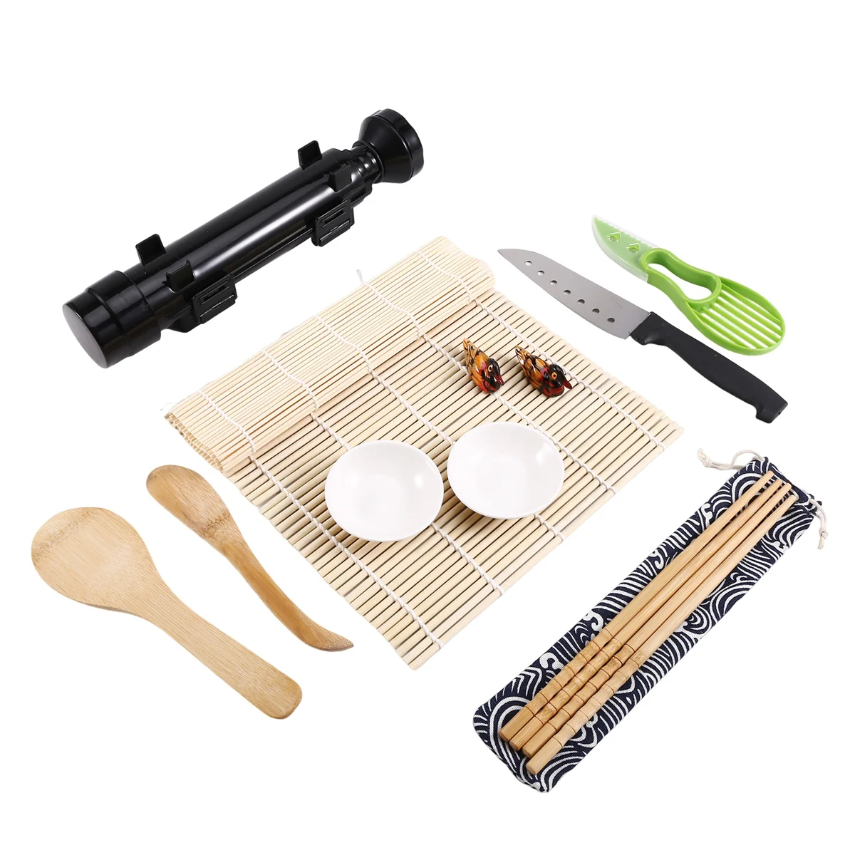 Y31A Kit para hacer sushi, herramientas japonesas para hacer alimentos, molde para sushi, herramientas de cocina, juego DIY A