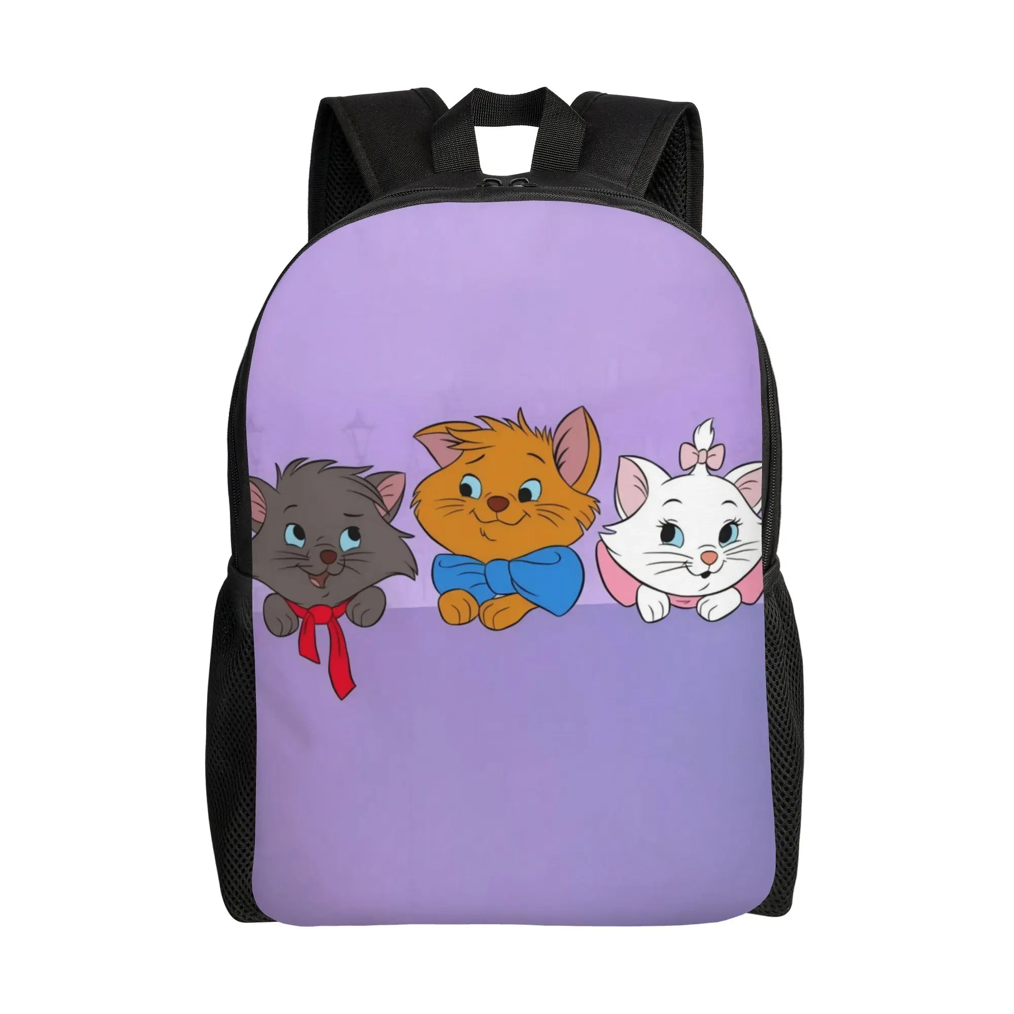 

Back to school season Vintage The Aristocats Marie Cat Schoolbag Walt Cartoon High School Students Daypack Backpack