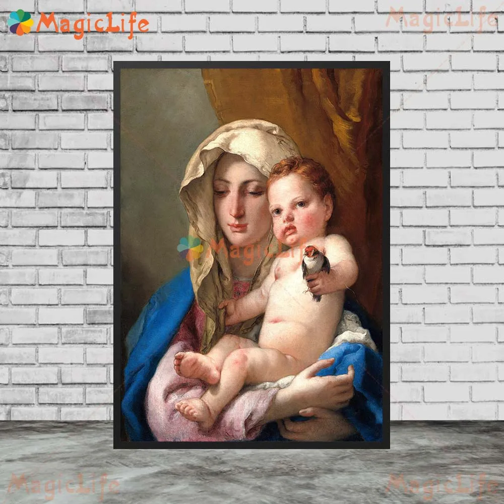 Religion Virgin Mary and Child With Saints Madonna Wall Pictures For Living Room Nordic Poster Wall Art Canvas Painting Unframed